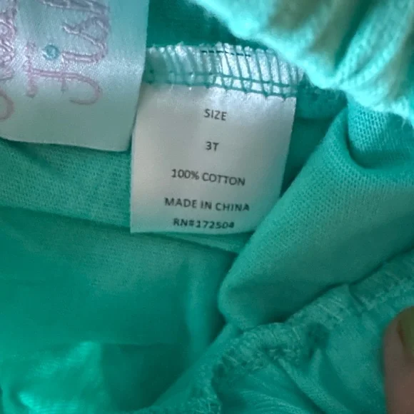 Stitchy Fish Mint to Be Ruffle Short Set, Green Stripe - Picture 4 of 13